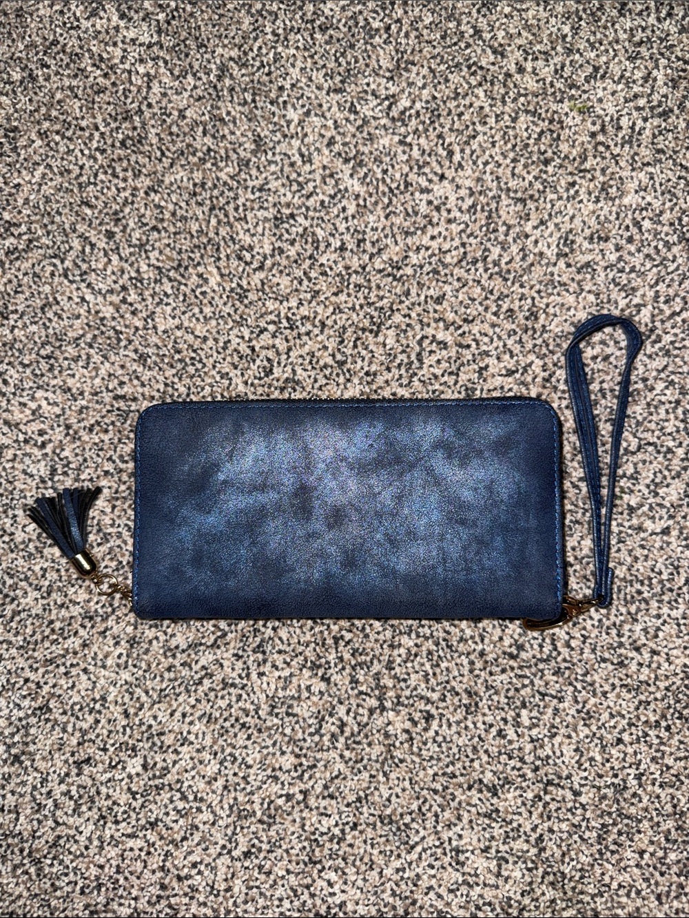 Women's Navy Wristlet Wallet - Classic Zip Around